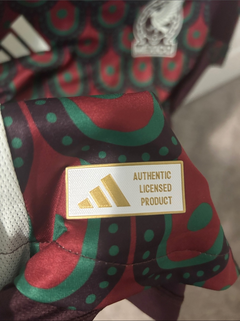 adidas Mexico Graphic Soccer Jersey - Green & Maroon - Picture 4 of 7